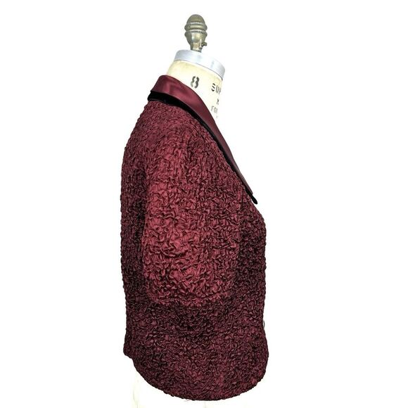 Vintage Jeffrey & Dara Womens Pointed Collar Blouse 10P Stretch Witchy Velvet - Picture 2 of 13